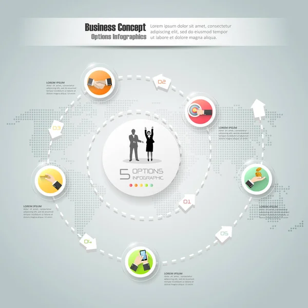Infográfico de conceito de círculo de negócios de design , — Vetor de Stock