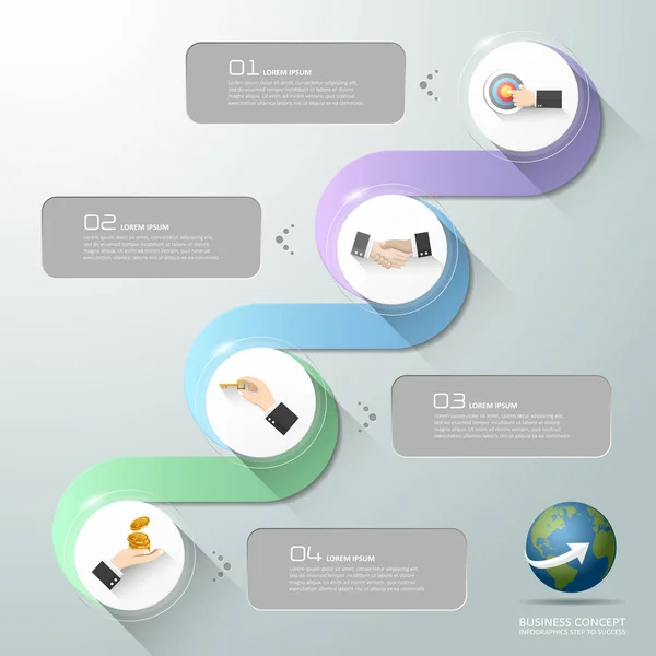 Abstract 3d infographic template 4 steps, — Stock Vector