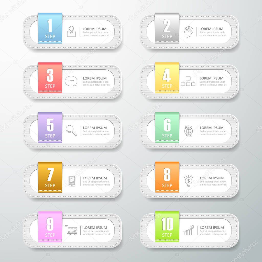 Design vintage banner 10 options. Can be used for workflow, layout, diagram