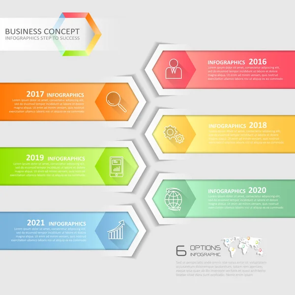 Design üzleti koncepció infographic, — Stock Vector