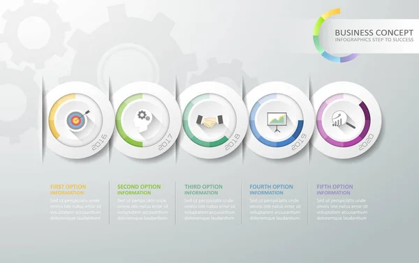 Résumé Modèle infographique en spirale 3d 5 étapes , — Image vectorielle