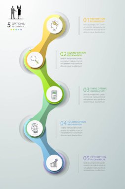 Soyut 3B Infographic 5 seçenekleri iş kavramı Infographic