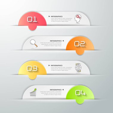 Infographic 4 seçenekleri şablon, iş kavramı Infographic Tasarla