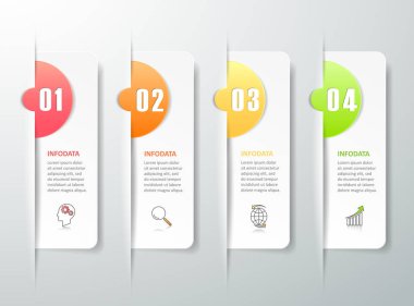 Infographic 4 seçenekleri şablon, iş kavramı Infographic Tasarla