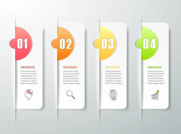 Projektowanie infografikę 4 opcje szablonu, biznes koncepcja Infografika — Wektor stockowy