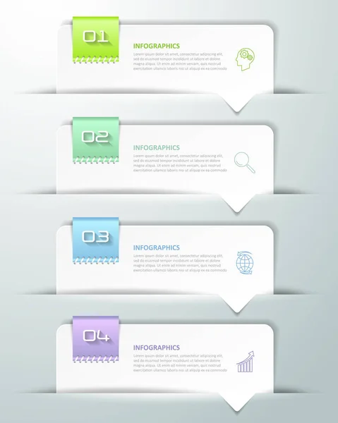 Projektowanie infografikę 4 opcje szablonu, biznes koncepcja Infografika — Wektor stockowy