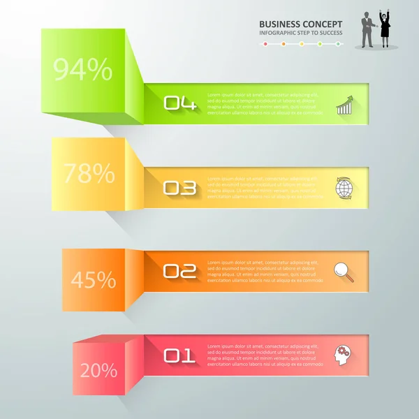 Ontwerpsjabloon infographic 4 opties, Business concept infographic — Stockvector