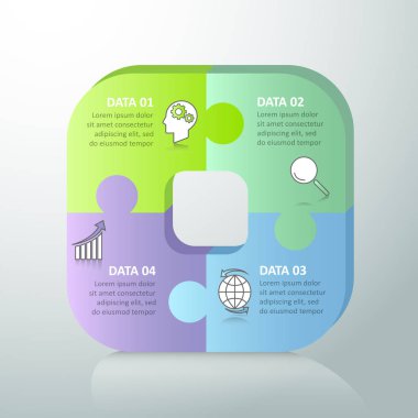 Soyut 3B Infographic 4 seçenekleri iş kavramı Infographic