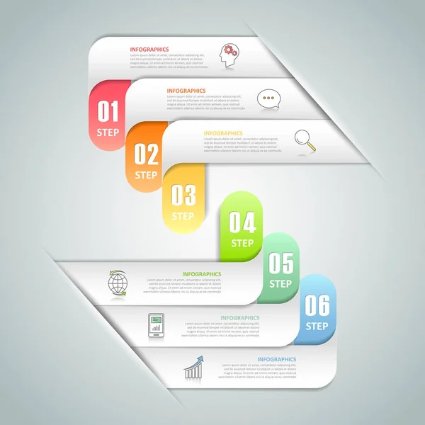 Дизайн інфографіки 6 варіантів шаблону, бізнес-концепція інфографіки — стоковий вектор