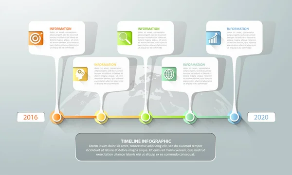 Modèle infographique de conception 5 options . — Image vectorielle