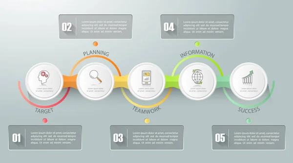 Modelo de infográfico de conceito de negócio de design — Vetor de Stock