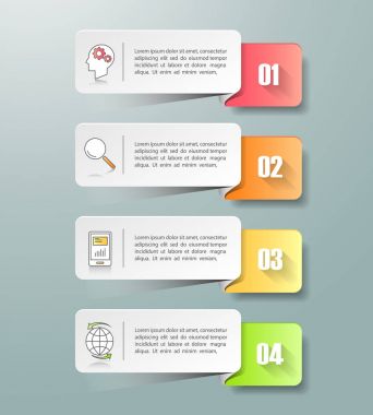 Soyut 3B Infographic 4 seçenekleri iş kavramı Infographic