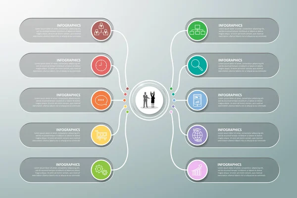 Tasarım Infographic şablonu 10 seçenekleri. — Stok Vektör