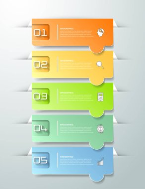 Tasarım Infographic Şablon 5 seçenekleri. 