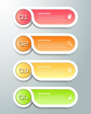 Tasarım Infographic Şablon 4 seçenekleri. 