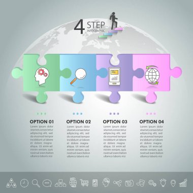 Tasarım Infographic Şablon 4 seçenekleri. 