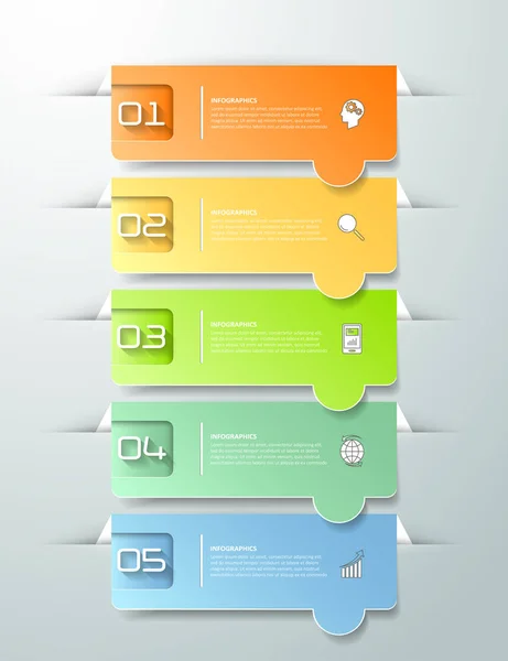 Plantilla infografía de diseño 5 opciones . — Archivo Imágenes Vectoriales