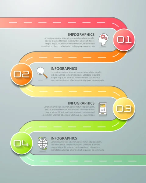 Infographic sjabloon 4 ontwerpopties. — Stockvector