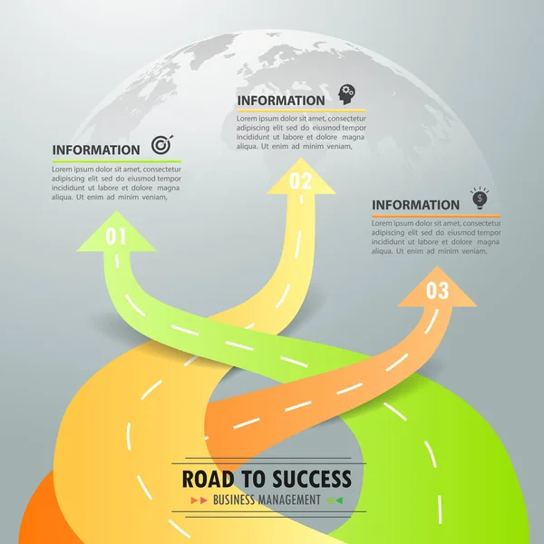 Δρόμο δρόμο infographic πρότυπο 3 επιλογές. — Διανυσματικό Αρχείο