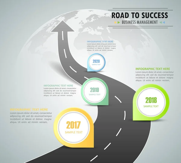 Opcje szablonu infografikę sposób Road. — Wektor stockowy