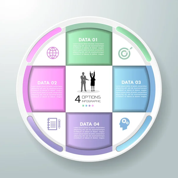 비즈니스 개념 infographic의 원형 — 스톡 벡터