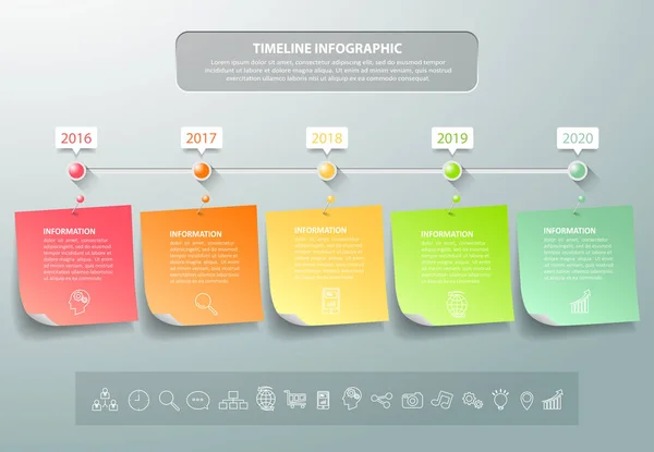 Modèle infographique de conception 5 options . — Image vectorielle