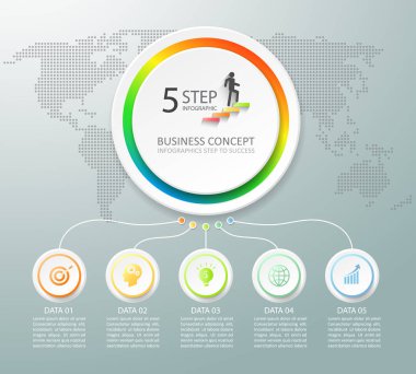 Tasarım Infographic Şablon 5 seçenekleri. 