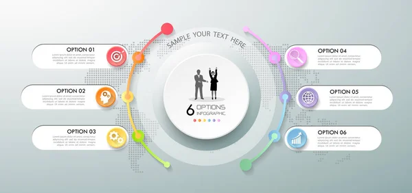 Tasarım Infographic Şablon 6 seçenekleri. 