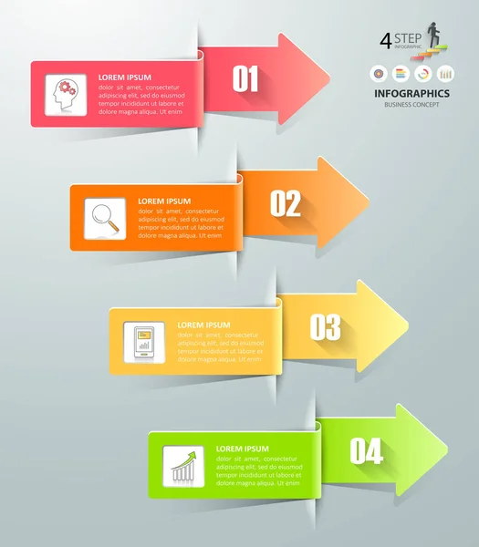 Design 4 opções de conceito de negócio, modelo de infográfico — Vetor de Stock