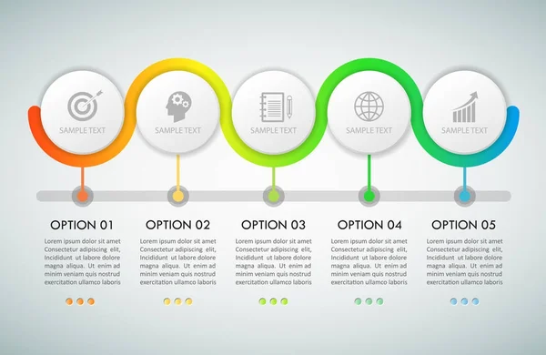 Modello infografico di concetto di business della timeline , — Vettoriale Stock