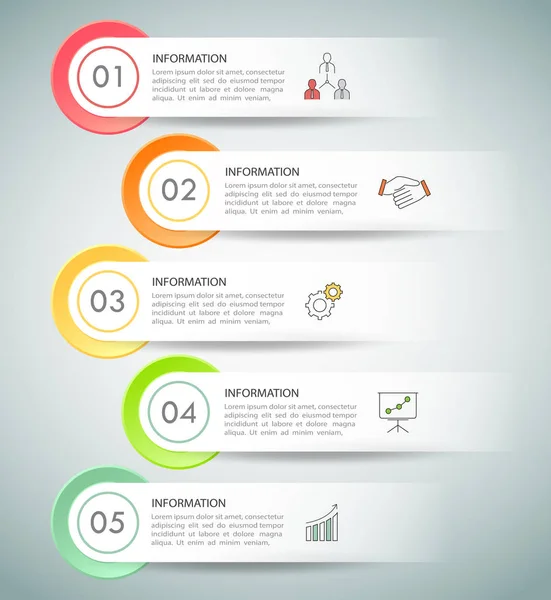 Infographic Şablon 5 seçenekleri tasarımı. İş kavramı 