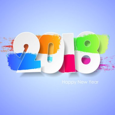 Mutlu yeni yıl 2018 tebrik kartı tasarımı. Vektör çizim