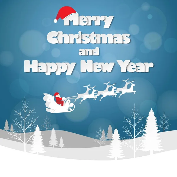 Wenskaart voor Kerstmis en gelukkig Nieuwjaar bericht ontwerpen, — Stockvector