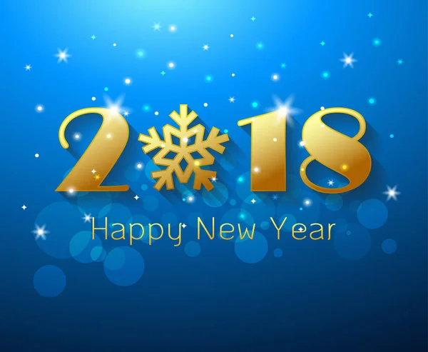Zaprojektować kartkę z życzeniami szczęśliwego nowego roku 2018. Ilustracja wektorowa — Wektor stockowy