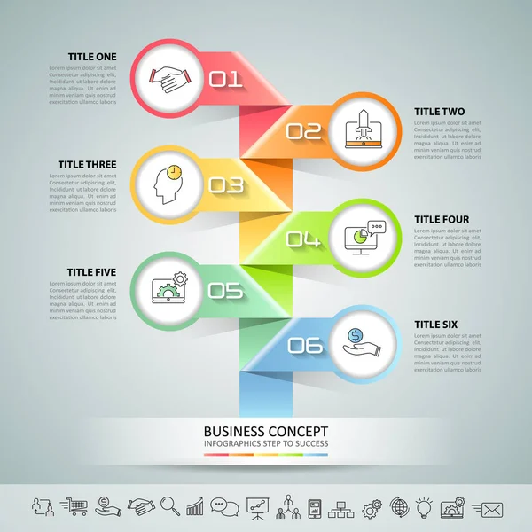 Plantilla Infografía Concepto Negocio Pasos Puede Utilizar Para Diseño Del — Vector de stock