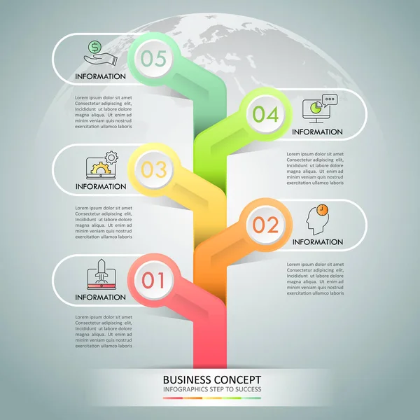 Geschäftskonzept Infografik Vorlage Schritte Kann Für Workflow Layout Diagramm Zahlenoptionen — Stockvektor