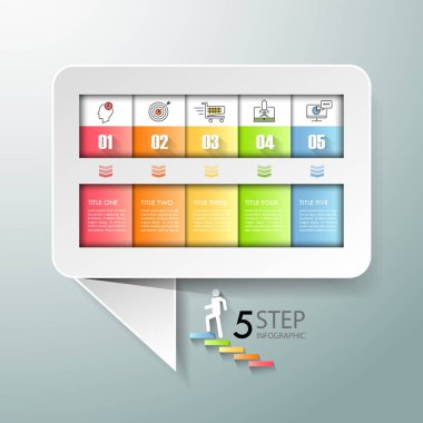 Konuşma metin kutusu Infographic 5 seçenekleri, iş kavramı Infographic