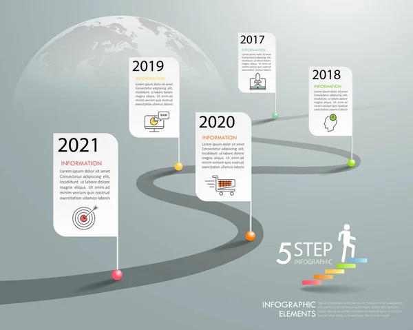 Šablona časová osa obchodní koncept infografika — Stockový vektor