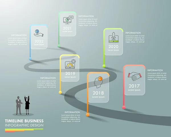 Modèle infographique de concept d'entreprise 6 étapes — Image vectorielle