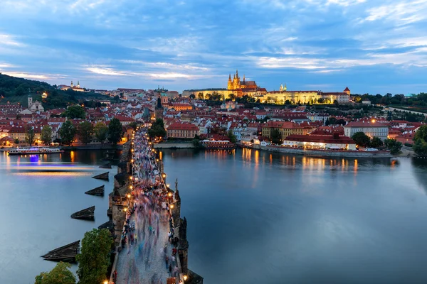 Ponte Carlo alla sera, Praga, Repubblica Ceca — Foto Stock