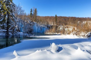 Plitvice Gölleri sırasında kış, Hırvatistan, Europe