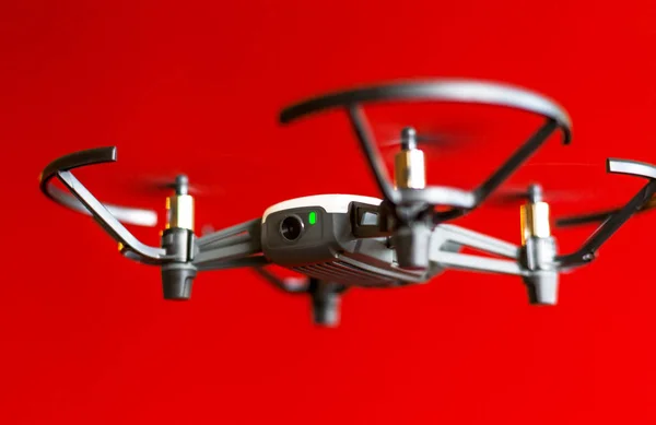 Close-up view of a fliying mini drone