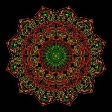 Mandala sarı yeşil