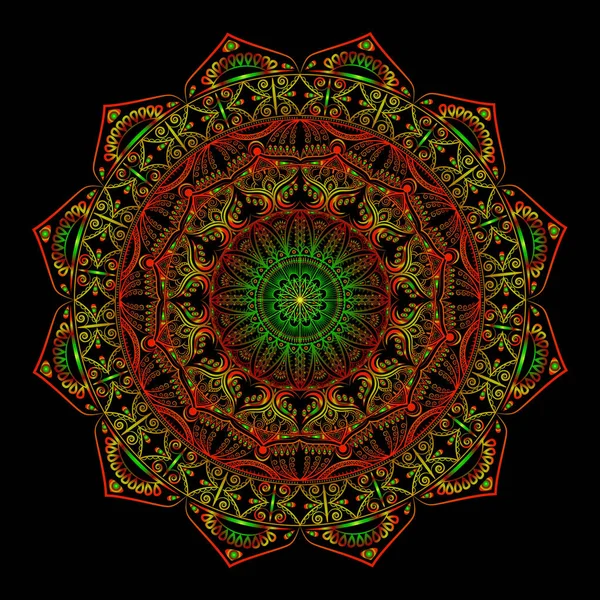 Mandala sarı yeşil