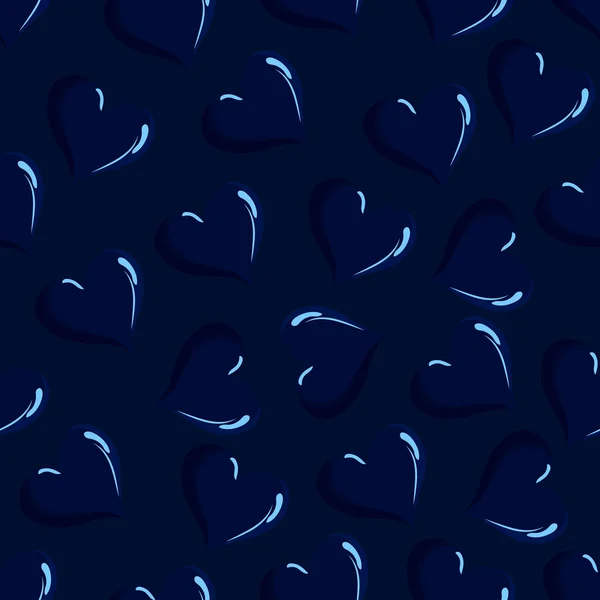 Motif Sans Couture Avec Des Coeurs Bleus — Image vectorielle