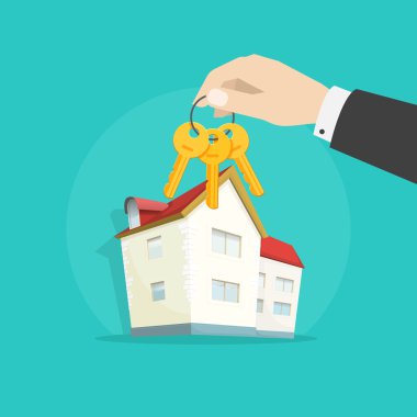 House yakınındaki ev anahtarları vektör, gayrimenkul kavramı, lüks hediye