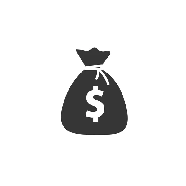 Geld tas platte pictogram vector pictogram geïsoleerd — Stockvector