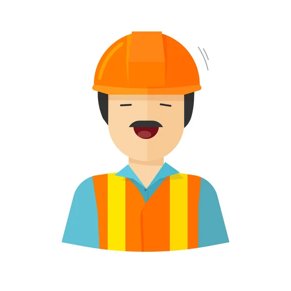 Ilustración del vector del trabajador, carácter constructor de la construcción, cara feliz del trabajador. reparador — Archivo Imágenes Vectoriales