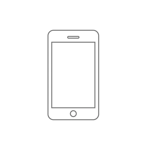 Smartphone ligne contour vecteur de style, icône de croquis de téléphone mobile — Image vectorielle