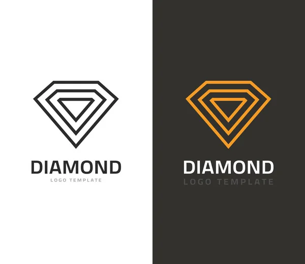 Illustration vectorielle logo diamant, icône de bijou, signe de marque de bijoux géométrique — Image vectorielle